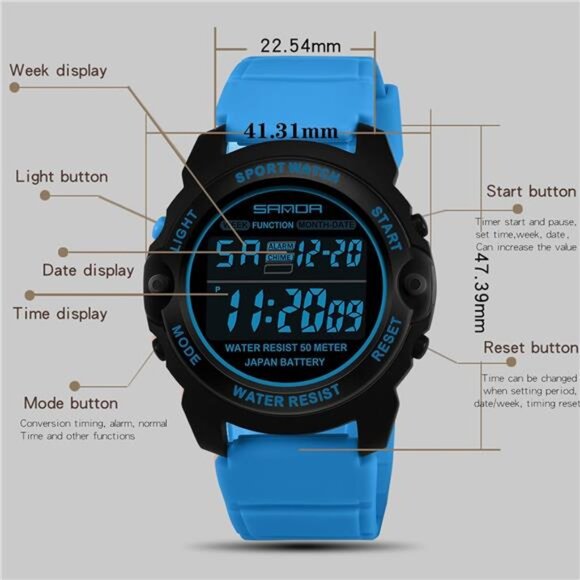 Blue Watches for Women Digital Small Simple Female Wrist Watch main image 4